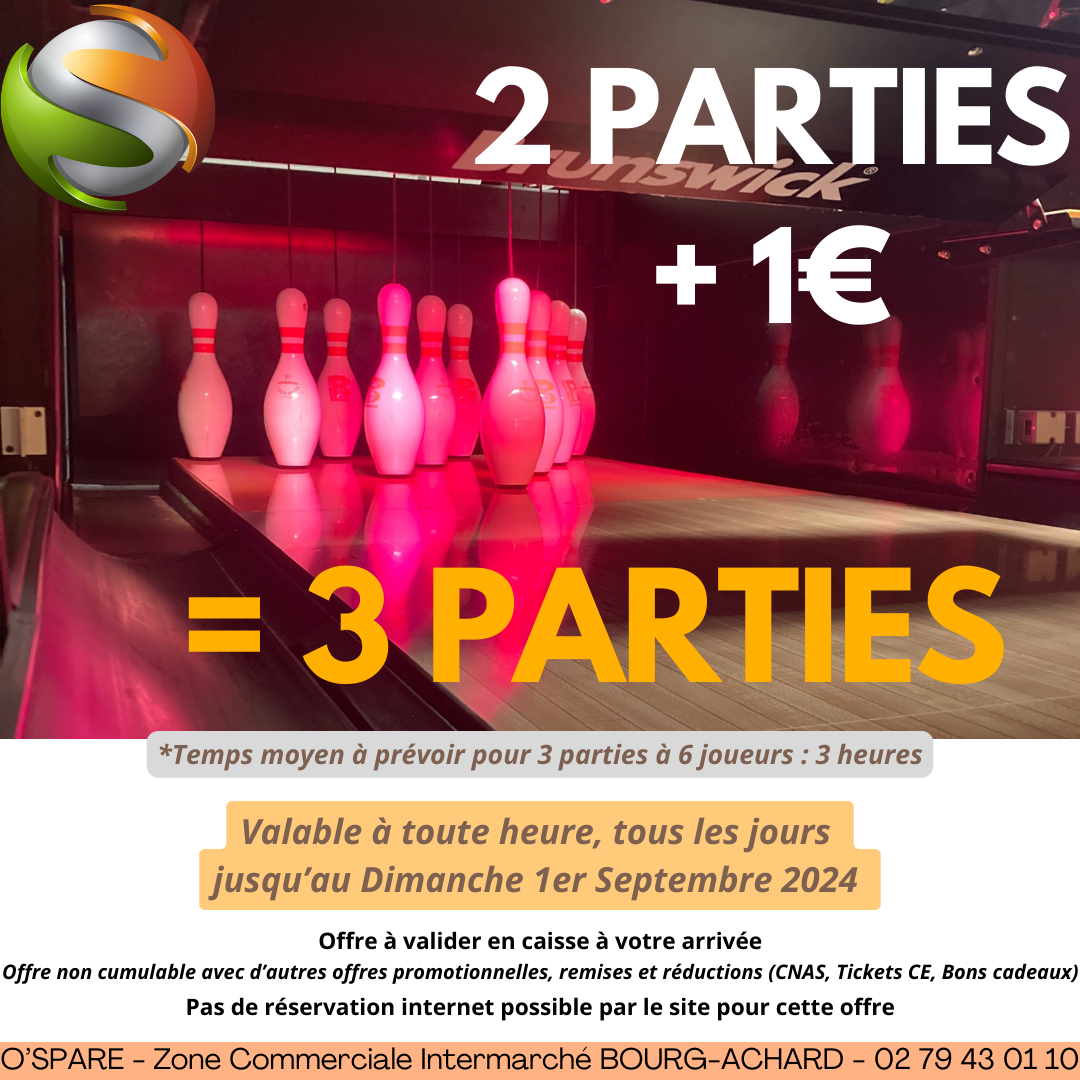 Featured image for “🎳✨ Offre spéciale chez O’Spare ! ✨🎳”